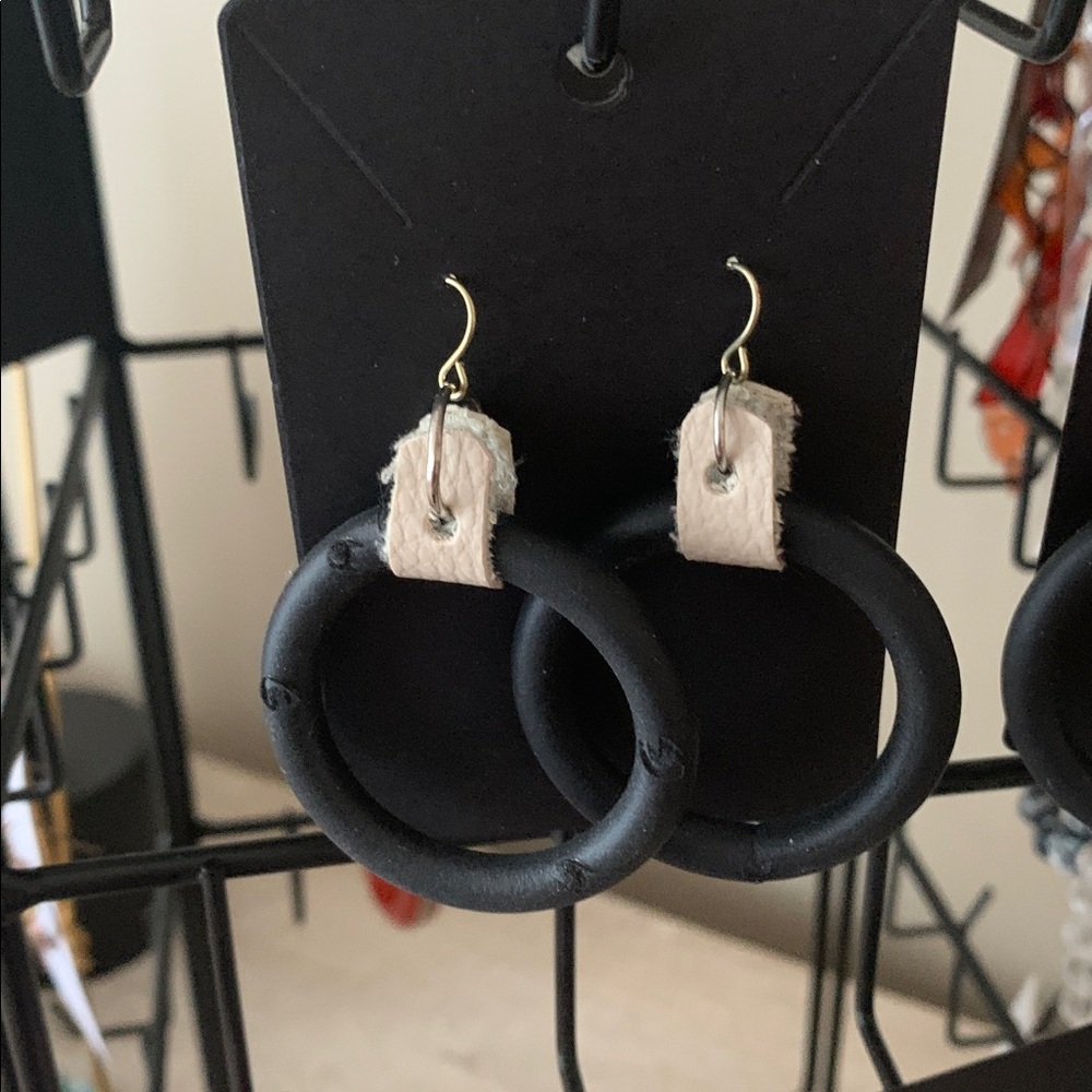 NWT earrings With Leather